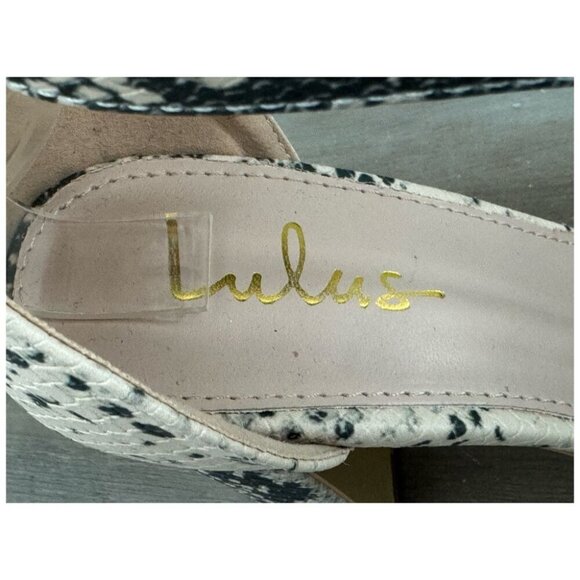Lulu's NEW! Snakeprint Single Band Chunky Heel Sandal w Ankle Strap Women's Sz 8 - Picture 5 of 12